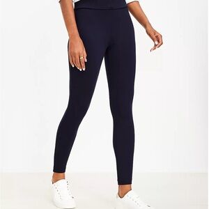 Women’s LOFT Seamed Ponte Ankle Leggings Navy Blue Small Petite